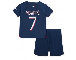 Paris Saint-Germain Kylian Mbappe #7 Koszulka Podstawowych Dziecięca 2023-24 Krótki Rękaw (+ Krótkie spodenki)